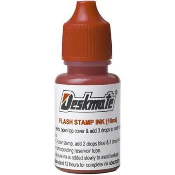 Deskmate Stamp Ink Refill 10mL Bottle Red