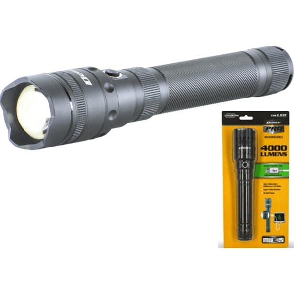 Dorcy 4000 Lumen USB Rechargeable Torch Flashlight Aluminium Bright