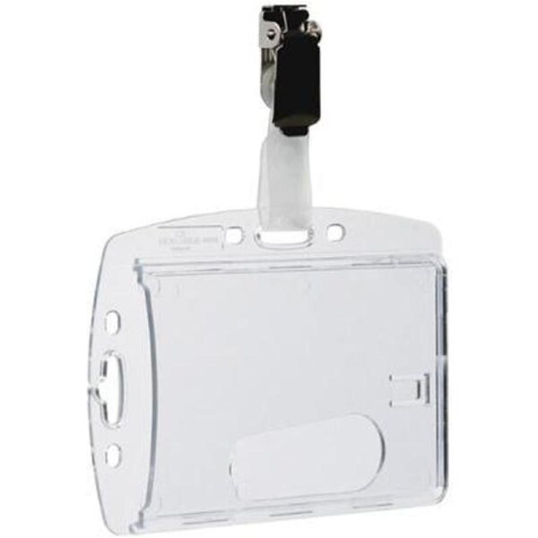 Durable Acrylic Security Pass Holder With Rotating Clip Box 25