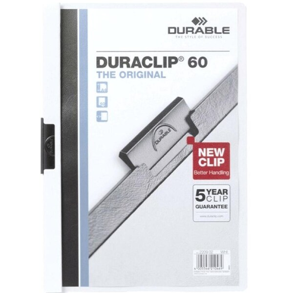 Durable Duraclip Document File Portrait 60 Sheet Capacity A4 White