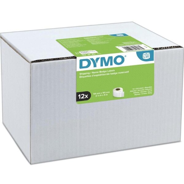 Dymo 12 Rolls LabelWriter Standard Shipping Labels 54X101MM 220 Labels/Roll