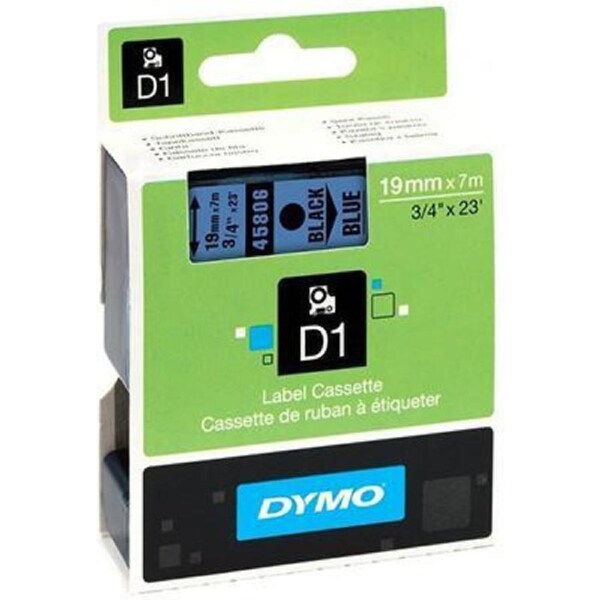 Dymo 45806 D1 Labelling Tape 19mmx7M Black On Blue