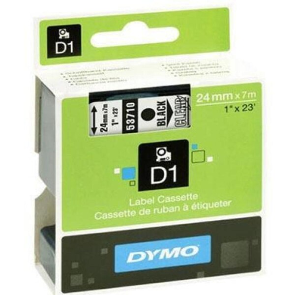 Dymo 53710 D1 Labelling Tape 24Mm X 7M Black On Clear
