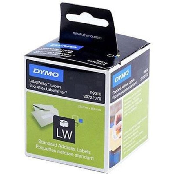 Dymo 99010 Lw Address Labels 89 X 28Mm 2 X Roll 130 White
