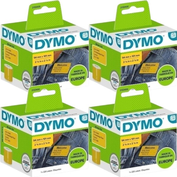 Dymo 99014 Yellow 2133400 Labelwriter Standard Shipping Labels 54x101mm Pack 4