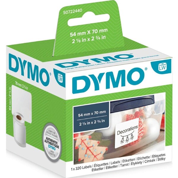 Dymo 99015 LW Multi-Purpose Labels 54x70mm Roll 320 White