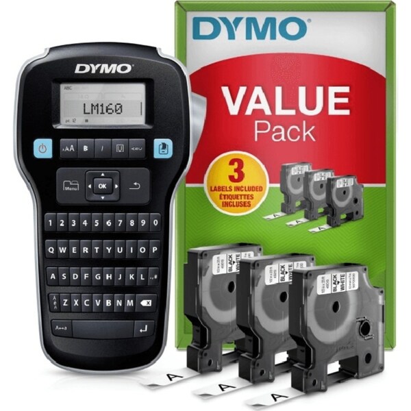 Dymo Labelmanager LM160P Label Maker Portable Value Pack 3 Tapes