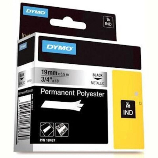 Dymo Rhino Industrial Tape Permanent Polyester 19mm Metallic