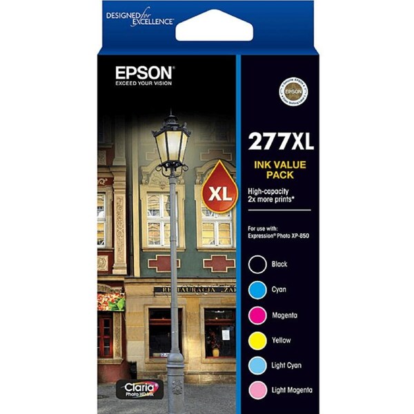 Epson 277XL Ink Cartridge High Yield Value Pack Black/Cyan/Magenta/Yellow/Lgt Cyan/Lgt Magenta