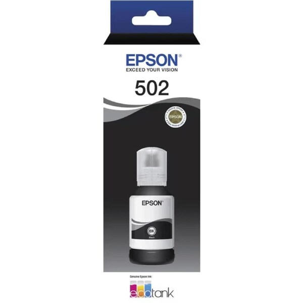 Epson 502 Ink Cartridge Bottle Black T502 Genuine Original