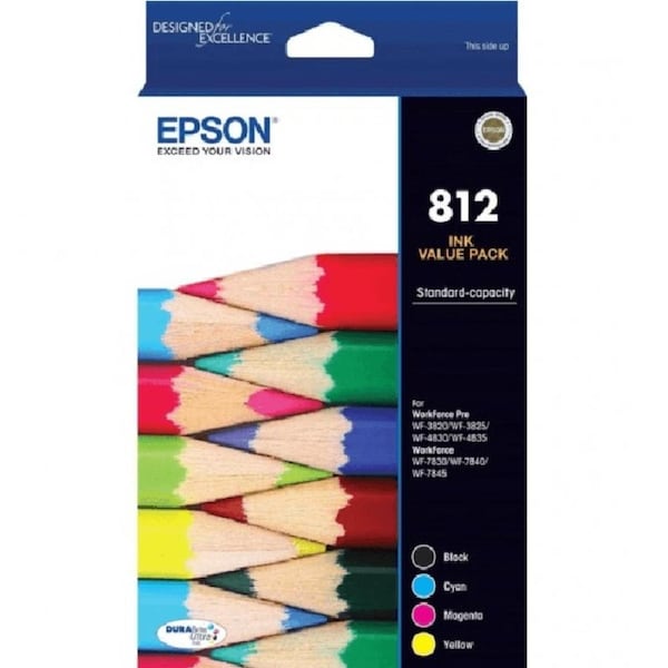 Epson 812 Ink Cartridge Value Pack Black Cyan Magenta Yellow