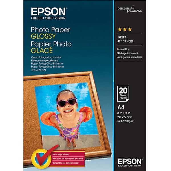 Epson Glossy Photo Paper 200Gsm A4 Pack 20