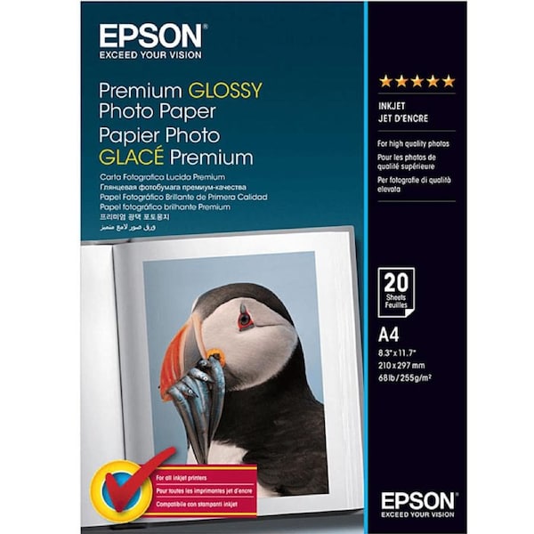 Epson Premium Glossy Photo Paper A4 Pack 20