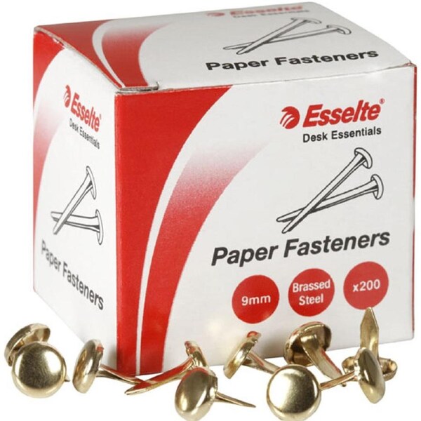 Esselte Paper Fastener 9mm Silver Box 200