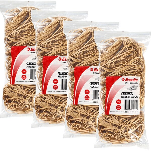 Esselte Superior Rubber Bands Size No.34 500G Bag Pack 4