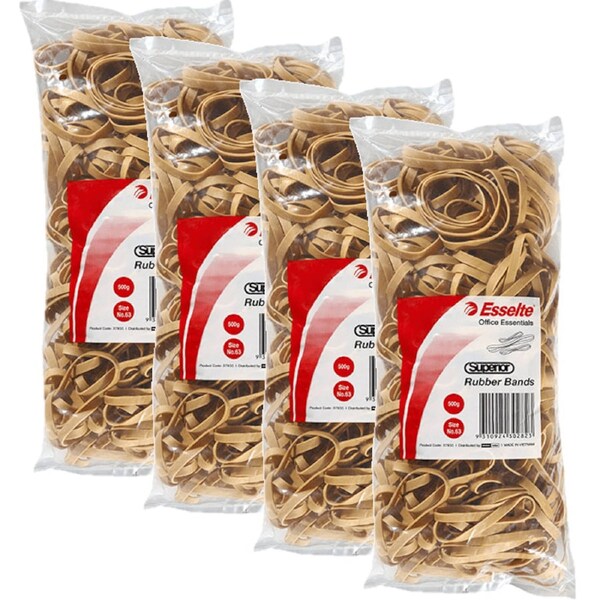 Esselte Superior Rubber Bands Size No.63 500gm Bag Pack 4