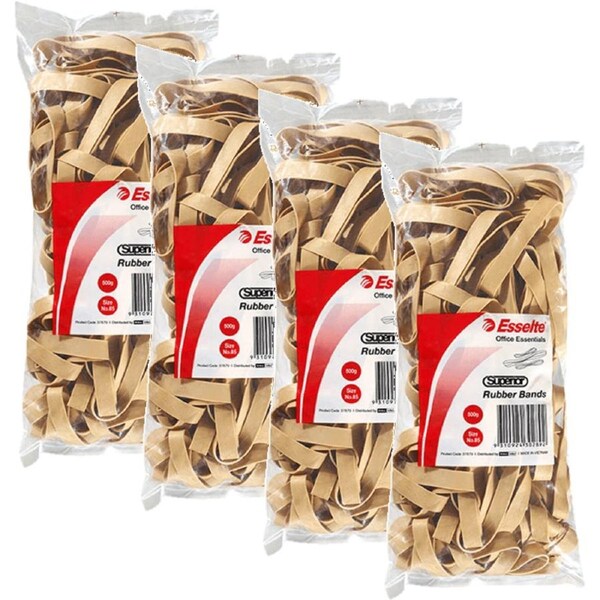 Esselte Superior Rubber Bands Size No.85 500G Bag Pack 4