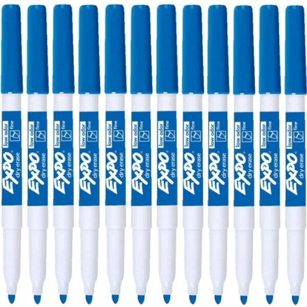 Expo Whiteboard Marker Fine Point Blue Box 12