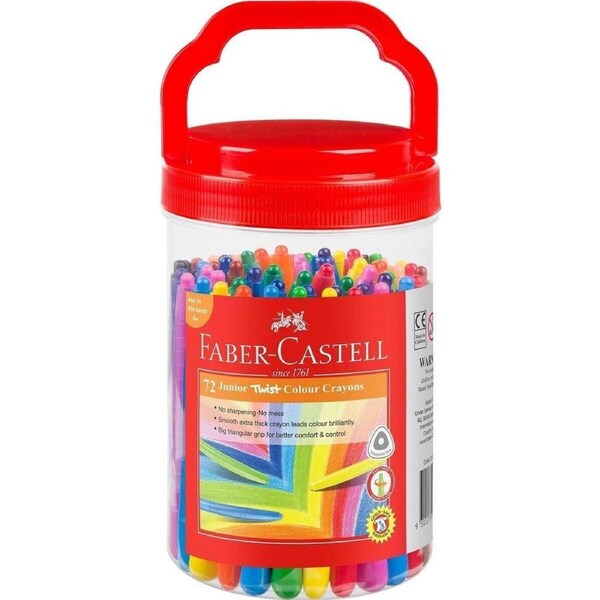 Faber-Castell Junior Twist Crayons Assorted Colours Classpack 72 Box Pack Kids
