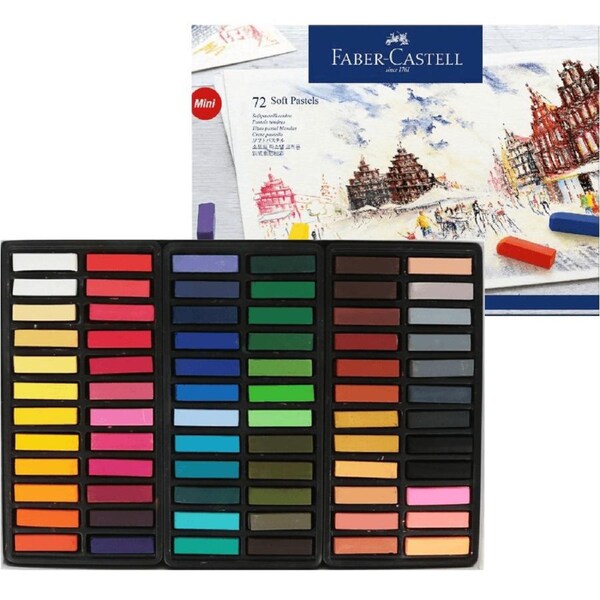 Faber-Castell Soft Pastels 72 Pack Assorted Colours Creative Studio Mini Crayons