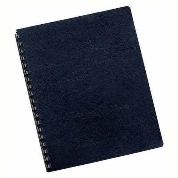 Fellowes Binding Cover Leathergrain A4 230GSM Black Pack 100