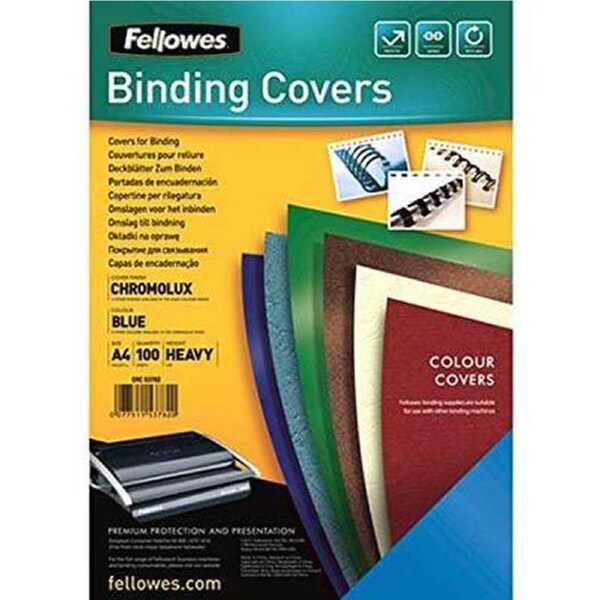 Fellowes Chromolux Binding Covers Gloss A4 Blue Pack 100