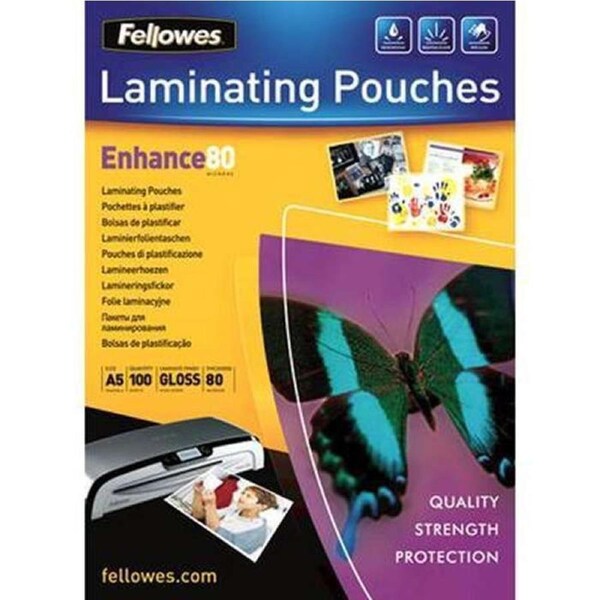 Fellowes Imagelast Laminating Pouch Gloss 80 Micron A5 Clear Pack 100