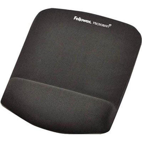 Fellowes Mouse Pad With Plush Touch Wrist Rest With Microban Graphite