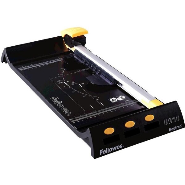 Fellowes Neutron Rotary Paper Trimmer 10 Sheet A4 Cutter Black/Silver