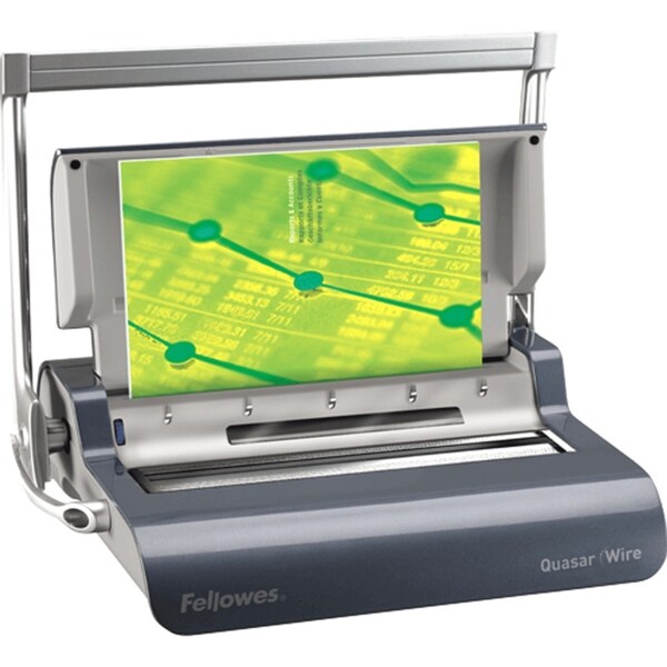 Fellowes Quasar 130 Wire Binding Machine Binder Manual 34 Loop Metallic Grey