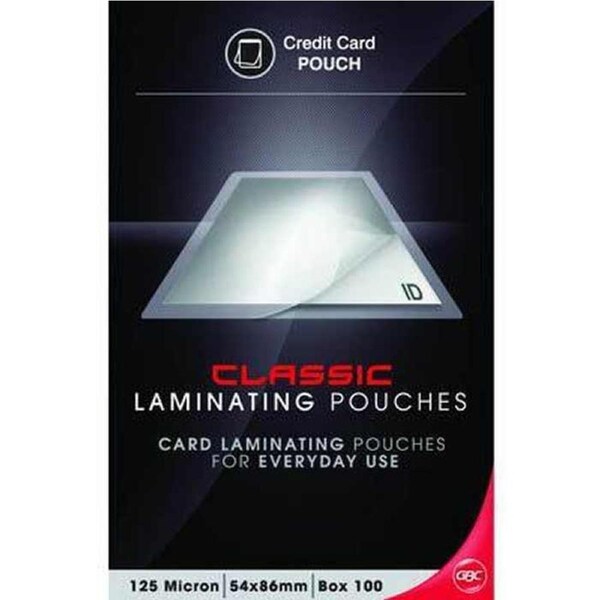 GBC Laminating Pouch 125 Micron 54x86mm Clear Pack 100