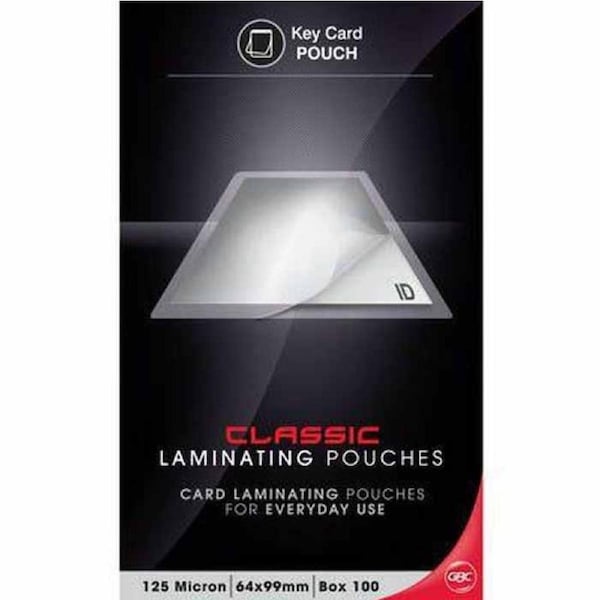 GBC Laminating Pouch 125 Micron 64x99mm Clear Pack 100
