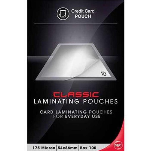 GBC Laminating Pouch 175 Micron 54x86mm Clear Pack 100