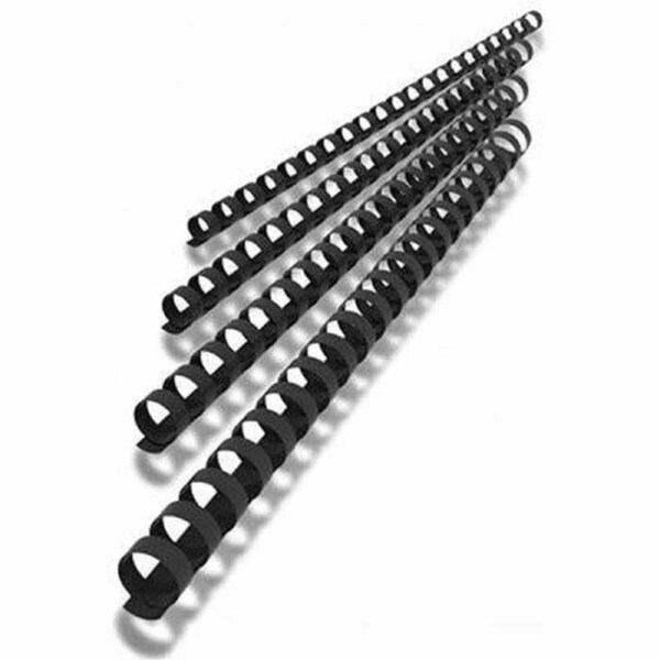 GBC Plastic Binding Comb Round 21 Loop 16mm A4 Black Pack 25