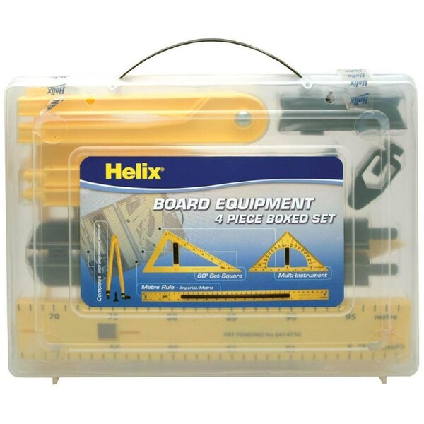 Helix Whiteboard Drawing Equipment Set Squares Protractor Ruler Large Classroom