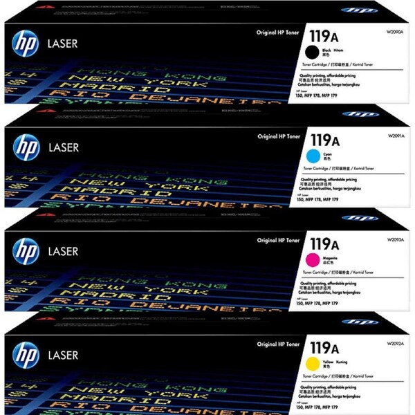 HP 119A Toner Ink Cartridge Black/Cyan/Magenta/Yellow Set Genuine LaserJet