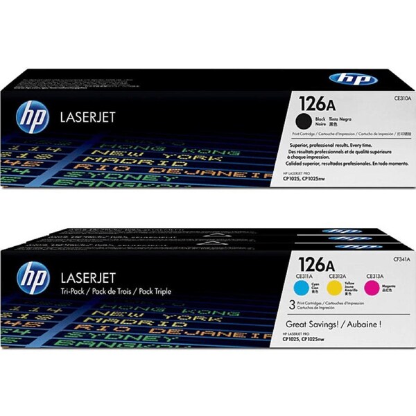 HP 126A Toner Ink Cartridge Black/Cyan/Magenta/Yellow Set LaserJet Genuine