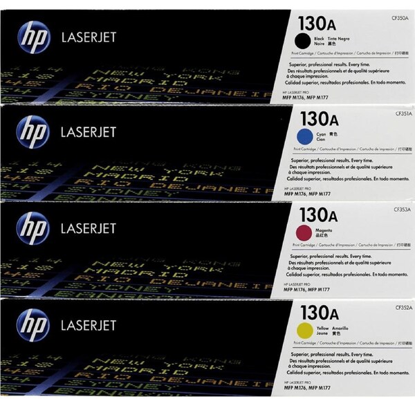 HP 130A Toner Ink Cartridge Black/Cyan/Magenta/Yellow Set LaserJet Genuine