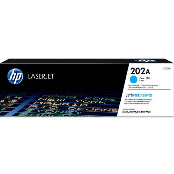 HP 202A Toner Ink Cartridge Cyan CF501A Genuine Original