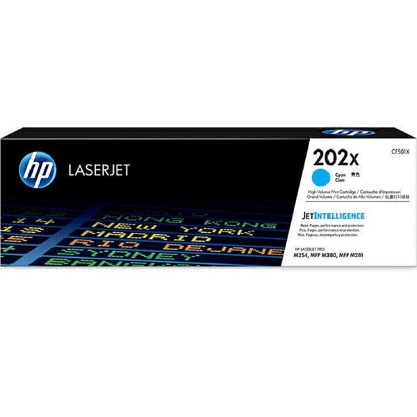 HP 202X Toner Ink Cartridge High Yield Cyan CF501X Genuine Original LaserJet