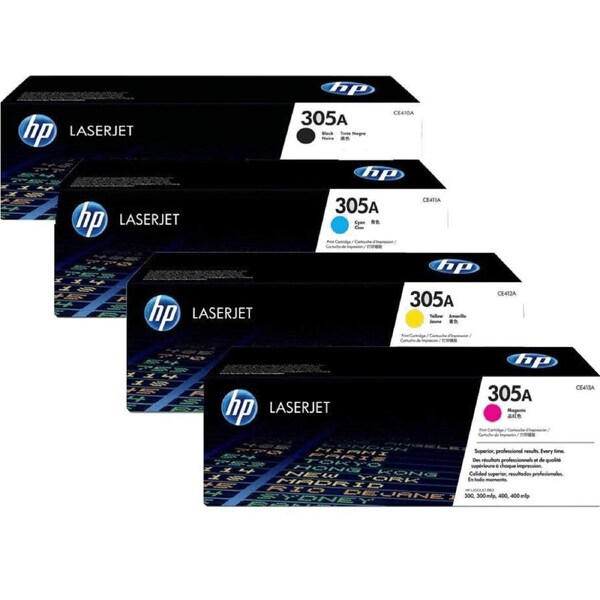 HP 305A Toner Ink Cartridge Black/Cyan/Magenta/Yellow Set LaserJet Genuine