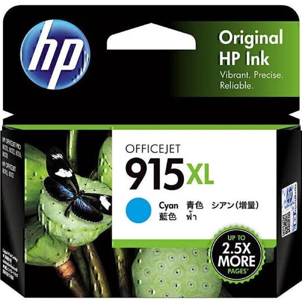 HP 915XL Ink Cartridge High Yield Cyan Genuine Original