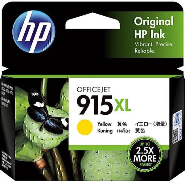 HP 915XL Ink Cartridge High Yield Yellow Genuine Original