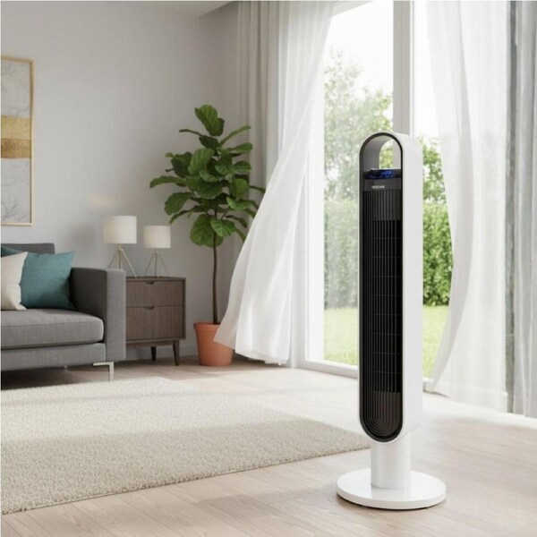 Spector Tower Fan Portable Oscillating Remote Control LED Display Timer Ionizer