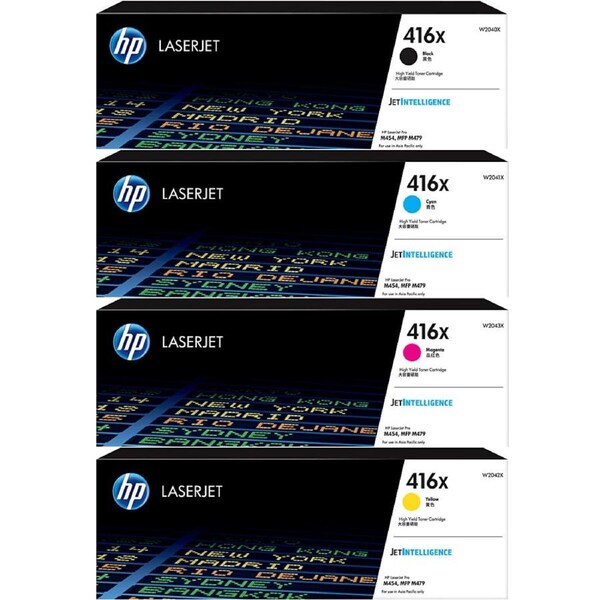 HP 416X Toner Ink Cartridge High Yield Black/Cyan/Magenta/Yellow Set LaserJet Pro Genuine
