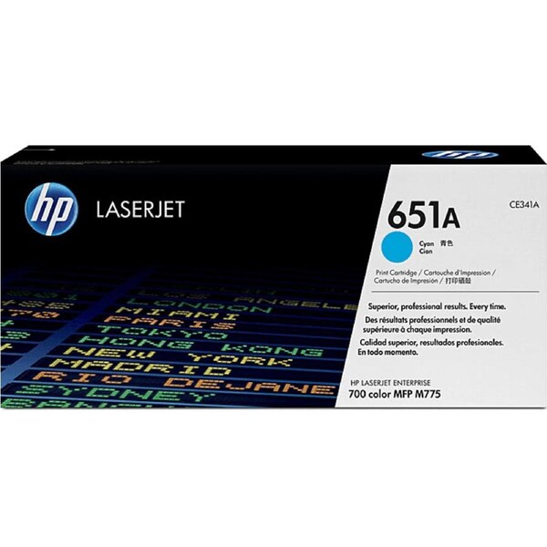 HP 651A Toner Ink Cartridge Cyan LaserJet Genuine CE341A