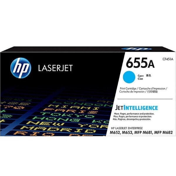 HP 655A Toner Ink Cartridge Cyan CF451A Genuine LaserJet