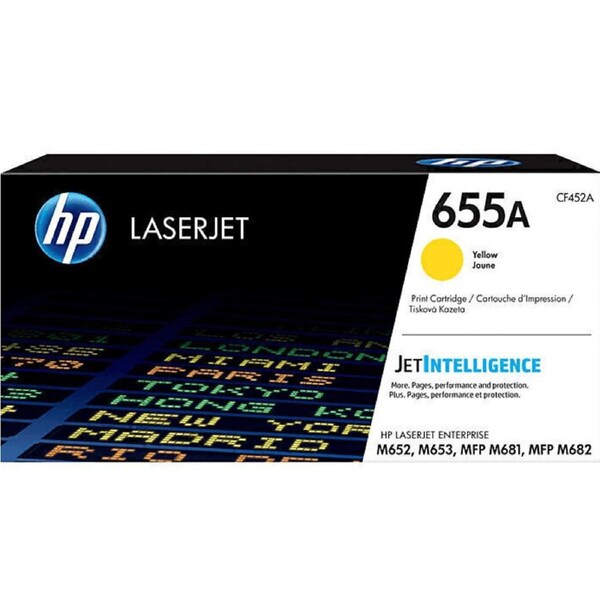 HP 655A Toner Ink Cartridge Yellow CF452A Genuine LaserJet