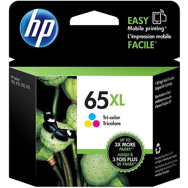 HP 65XL Ink Cartridge High Yield Tri-Colour Pack Cyan/Magenta/Yellow