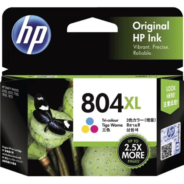 HP 804XL Ink Cartridge High Yield Tri-Colour Pack T6N11AA